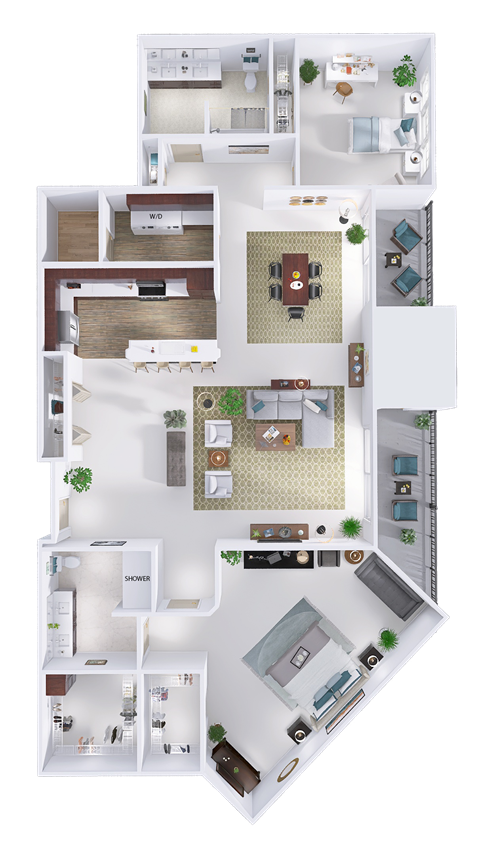 a floor plan of a house with a bedroom and a living room